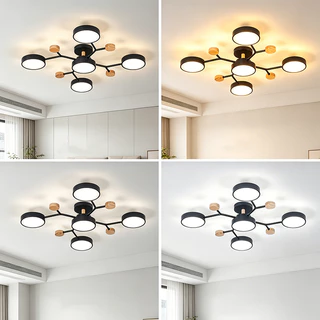 GOGEOUS โคมไฟเพดาน LED ไฟ3สี ขาวสว่าง/แสงธรรมชาติ/แสงอุ่น ไฟติดเพดาน ไฟห้องนอน ห้องนั่งเล่น ห้องทำงาน