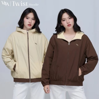 VILA | Twist Hoodie VL122 เสื้อแจ็คเก็ต ฮู้ด ใส่ได้ทั้ง 2 ด้าน