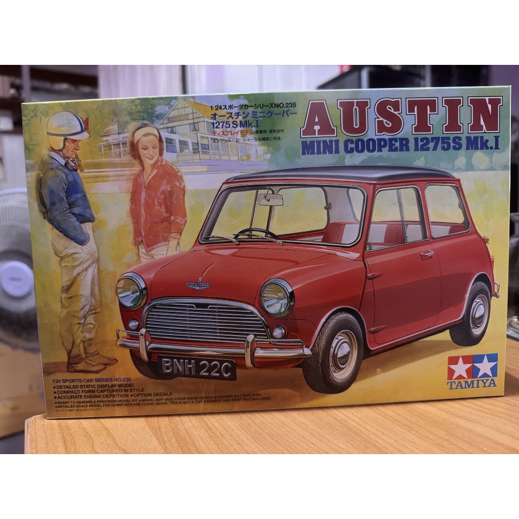 Tamiya 24235 Austin Mini Cooper 1275S Mk.I มินิในตำนานคันแดง มีล้อแต่ง สินค้ารีโพดักพร้อมดีคอลหลังคาลายธงชาติอังกฤษ