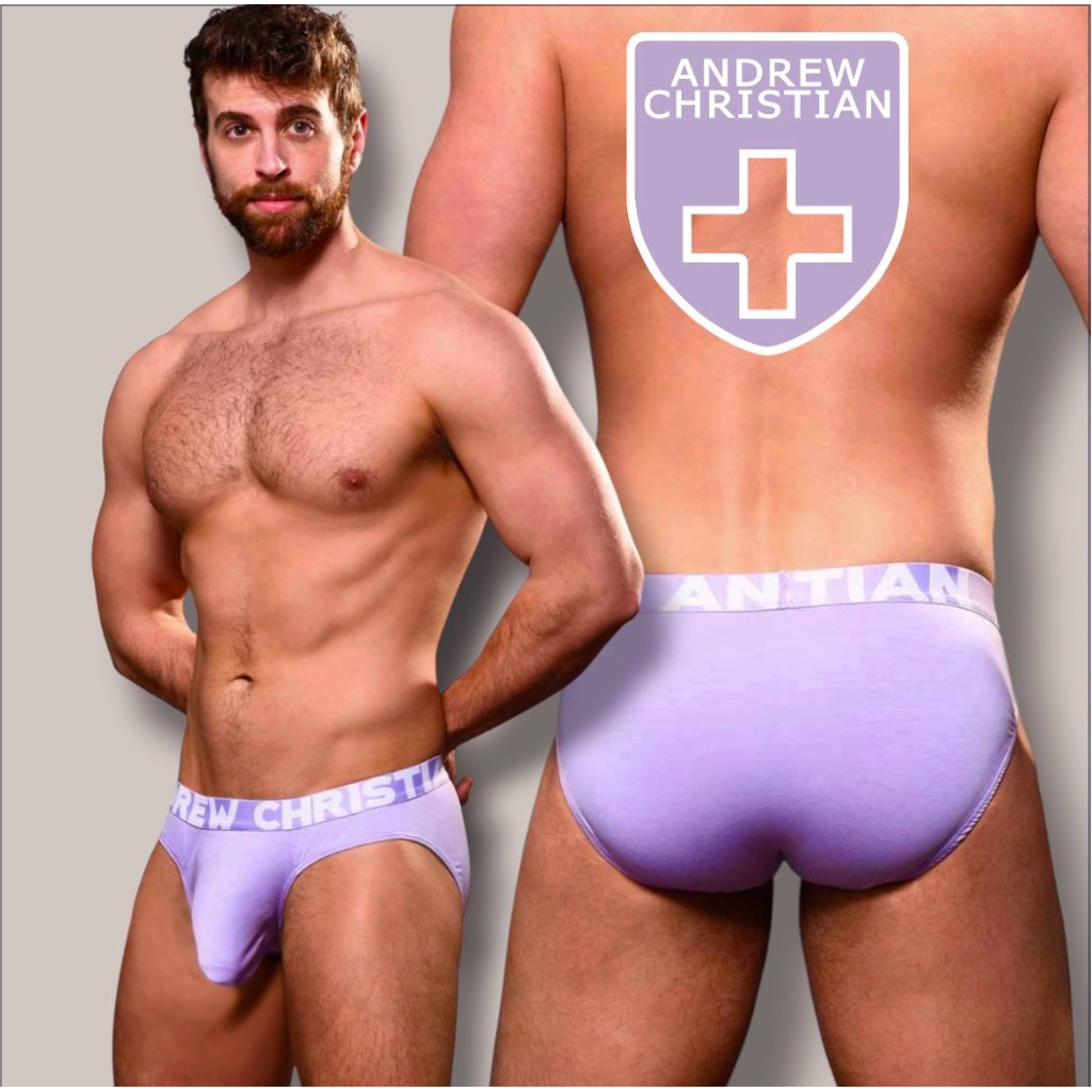 กางเกงในชาย Andrew. Brief lavender size L,XL**