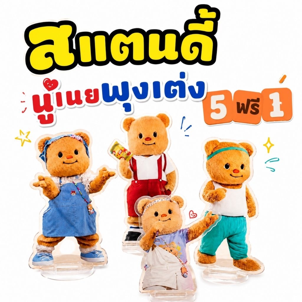 [5 ฟรี 1] 🐻 สแตนดี้น้องเนย อะคริลิค น้องเนย สินค้าแฟนคลับ | Butterbear Mini Acrylic Standee