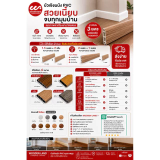 Woodenland บัวเชิงผนัง PVC ความยาว 3 เมตร ราคาถูกที่สุด โรงงานขายเอง