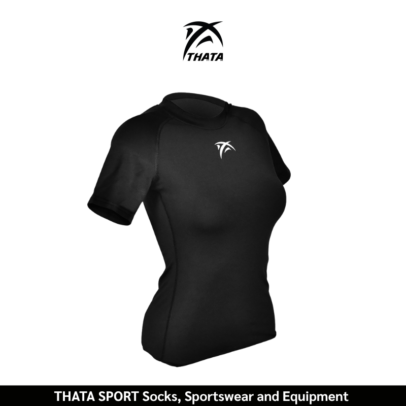 THATA Shirts-Sleeve FK เสื้อรัดกล้ามเนื้อ แขนสั้น ตะเข็บดำ