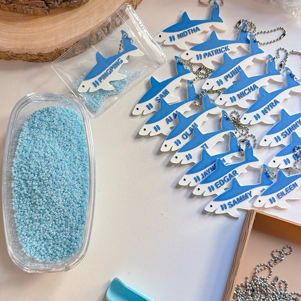 พร้อมส่ง🇹🇭 งานปริ้น3D Shark Keychain🦈🩵