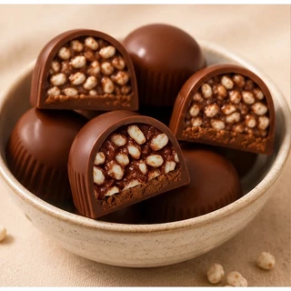ช็อกโกแลตสอดไส้ข้าวพอง กรุบกรอบอร่อย เคี้ยวเพลิน ขนาด 60 กรัม พร้อมส่ง