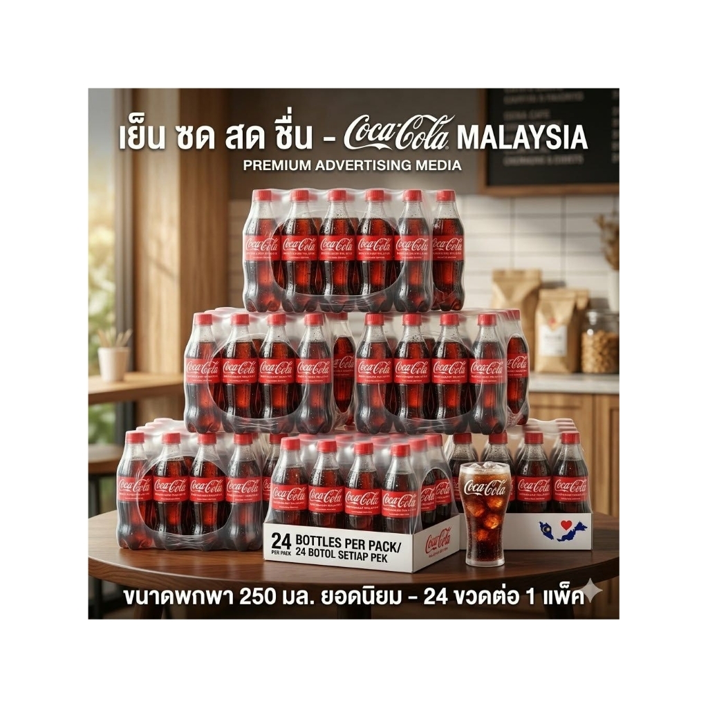 น้ำอัดลมแฟนต้า โค้ก ขนาด 250 ml. ยกแพ็ค 24 ขวด