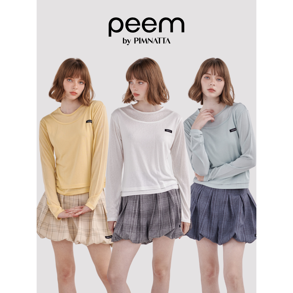 peem by pimnatta | Sela Long Sleeve Top เสื้อยืดแขนยาว ซ้อนเลเยอร์ 2 ชั้น