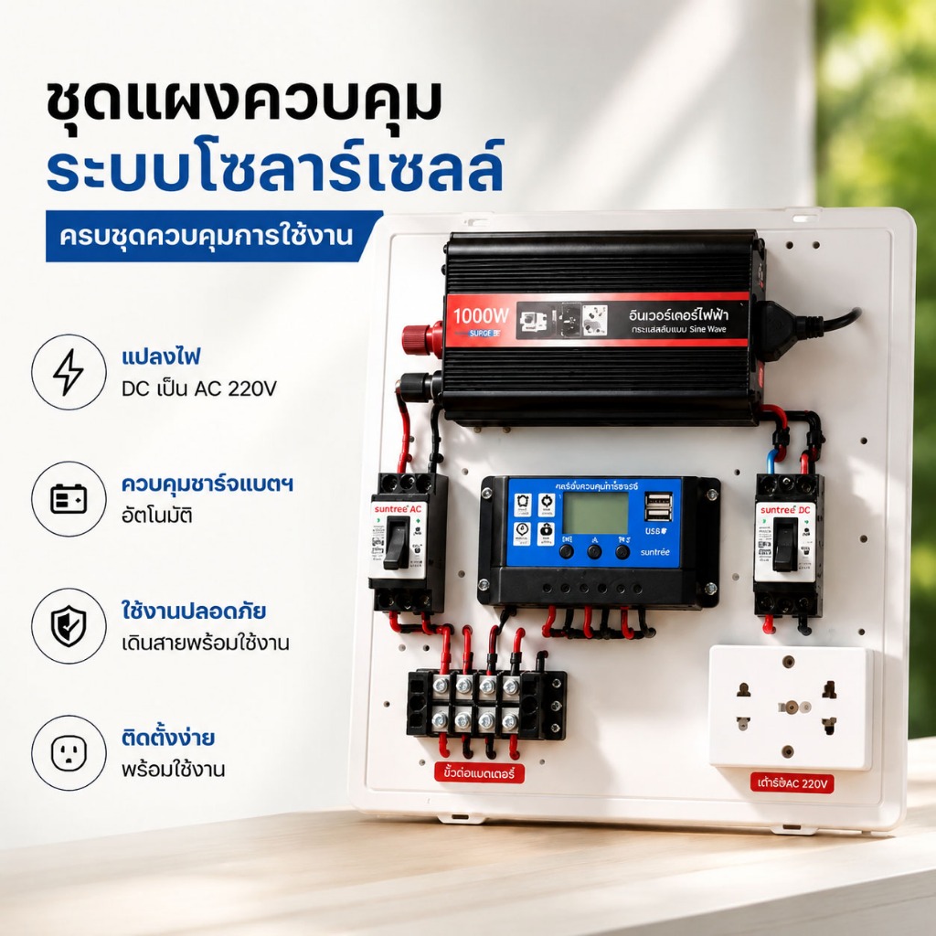 1000W Solar Power System | 12V to 220V Inverter Kit with 30A Charge Controller Solar Power Kit