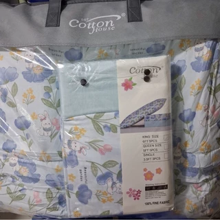 ชุดผ้าปูกับผ้านวมหนาcottonไข่มุกfine fabric แบรนด์cotton houseผ้าห่มหนานุ่มน้ำหนักเบาห่มสบาย