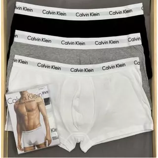 กางเกงในผู้ชายแพ็คCK 3 ชิ้น Icon Cotton Stretch ทรง Hip Briefสวมใส่สบาย ระบายอากาศได้ดี