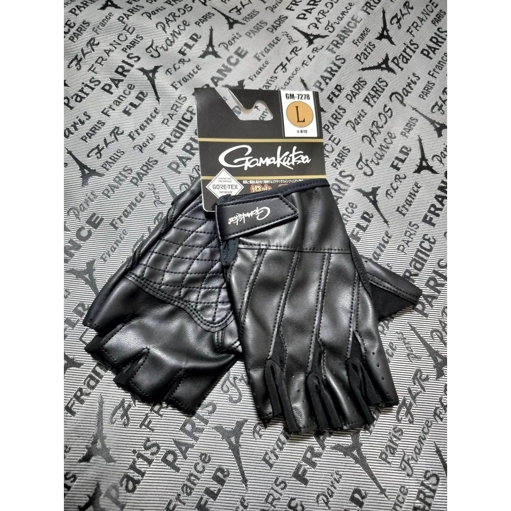ถุงมือตกปลา Gamakatsa ไซด์ Lสีดำ สีขาว