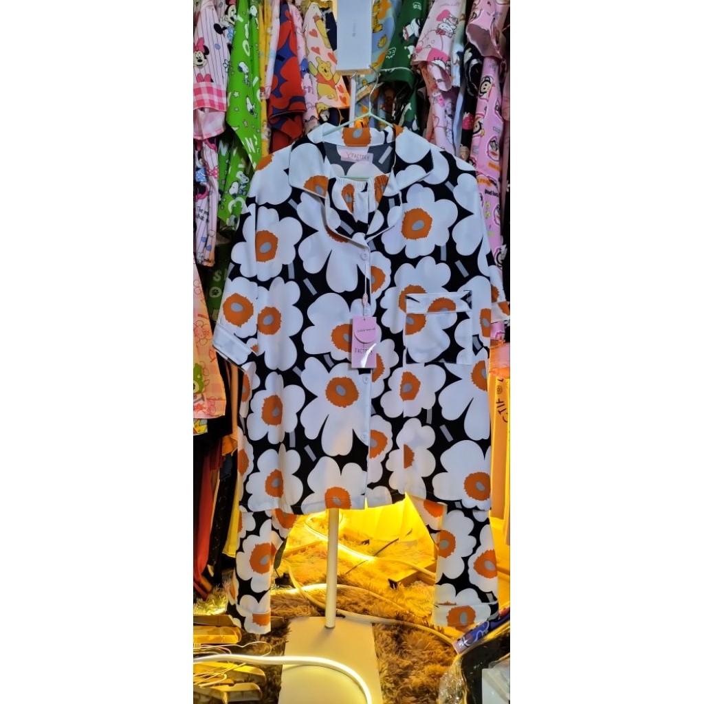 🍒👘ชุดนอนอกใหญ่Yfactory อก52"🍒แขนสั้น ขายาว อก52"เอวยืดถึง 54"สะโพก 56"กางเกงยาว40"🍒👘