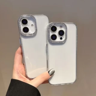 เคสมือถือ สำหรับ OPPO A6T A6C A6S A6X A5X A3X A5pro A57 A77 A38 A18 A16 A54 A15 A76 เคสใสกล้องเพชร ปุ่มเงินงานนิ่ม #KP