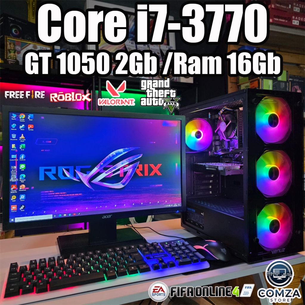 คอมพิวเตอร์ Core-i7 /GTX 1050 2Gb เล่นเกมส์ GTA V /Free Fire /Valorant /Roblox ( Pc1818 )