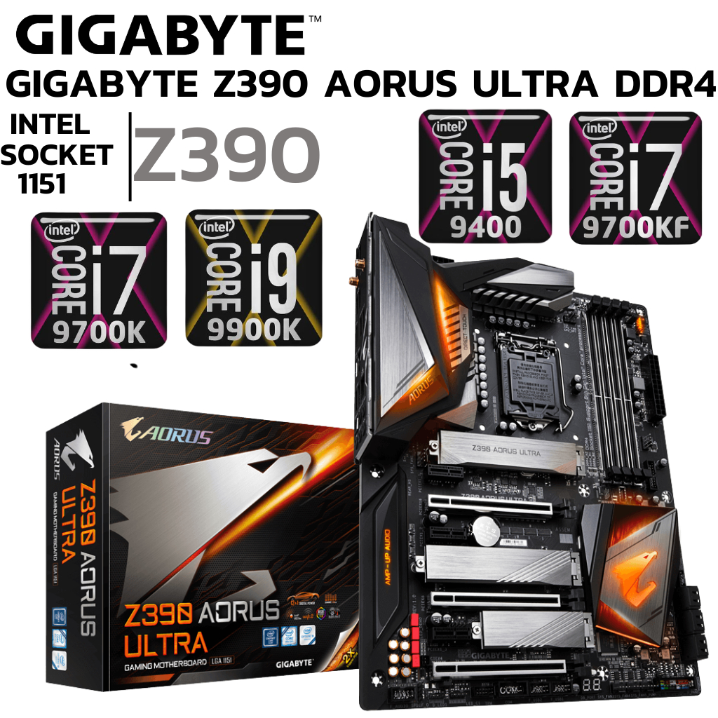 MAINBOARD (เมนบอร์ด) GIGABYTE Z390 AORUS ULTRA WIFI DDR4