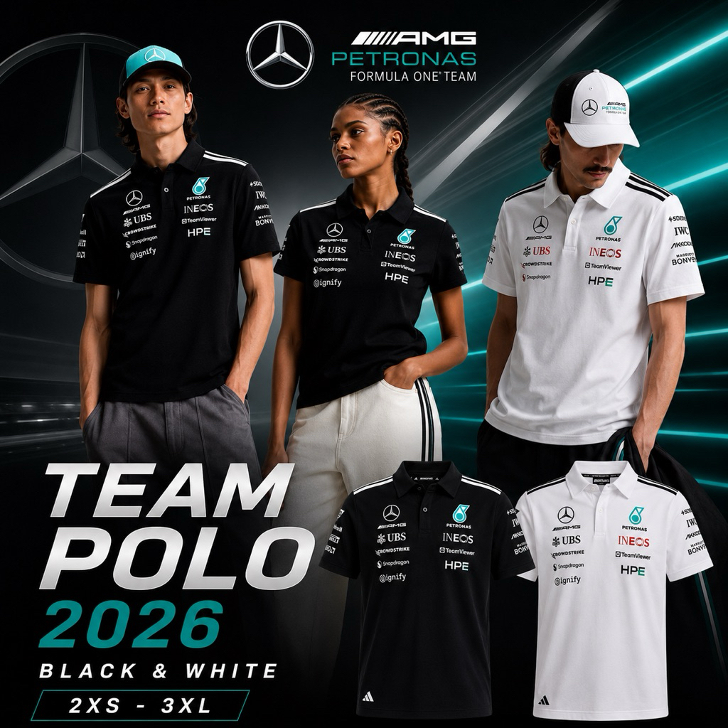 Mercedes-AMG Petronas F1 2026 เสื้อโปโล Team ของแท้จากช็อป พร้อมส่ง ผู้ชาย/ผู้หญิง
