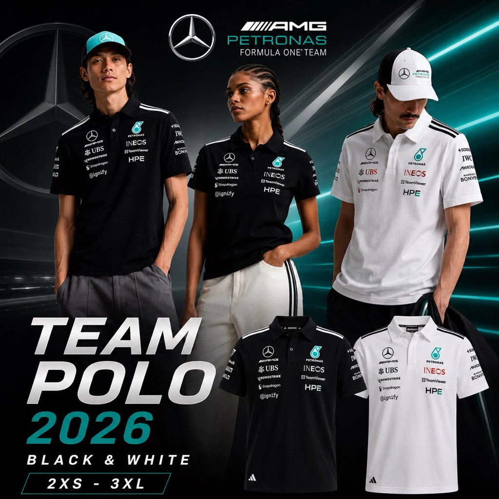 Mercedes-AMG Petronas F1 2026 เสื้อโปโล Team ของแท้จากช็อป พร้อมส่ง ผู้ชาย/ผู้หญิง