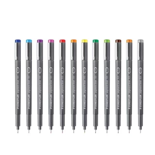 ปากกา Pigment Liner ขนาด 0.3 - 0.5 มม. หลากสี จาก Staedtler Pack 10 สี (คละสี)