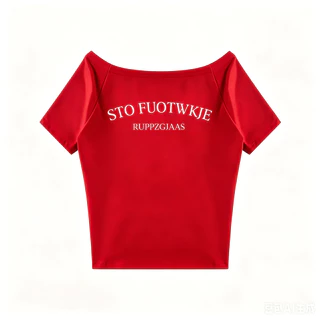 เสื้อไหล่ตกสีดำ ลายตัวอักษรเกาหลี โพลีเอสเตอร์โอเวอร์ไซส์ ใส่สบาย เปิดไหล่เซ็กซี่ แฟชั่น มินิมอล แมทช์ง่าย M-XXL