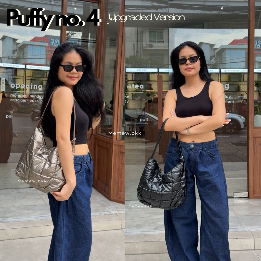 (พร้อมส่ง)กระเป๋าพัฟฟี่4 Tote bag สะพายไหล่สำหรับผู้หญิง ใส่ไอแพดได้