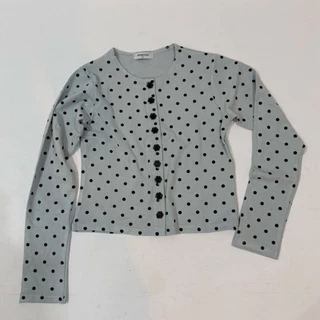Polka Long - เสื้อแขนยาวโพกาดอท แต่งกระดุมดอกไม้ย กระดุมแกะใช้งานได้จริง ผ้านุ่มใส่สบาย (ลายจุดแขนยาว)