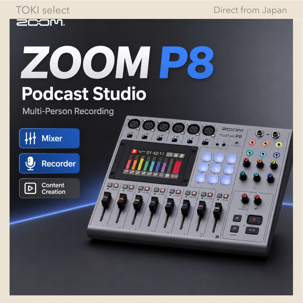ZOOM P8 PodTrak Podcast Recorder Mixer Multi Track Recording Studio