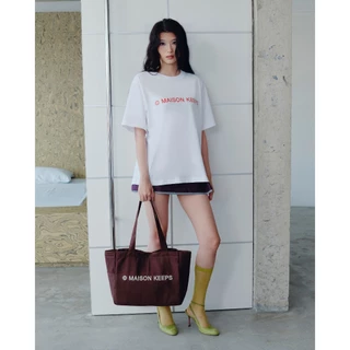 maison KEEPS | Mark Logo Utility Tote Bag | กระเป๋าผ้าแคนวาสปักโลโก้ Mark