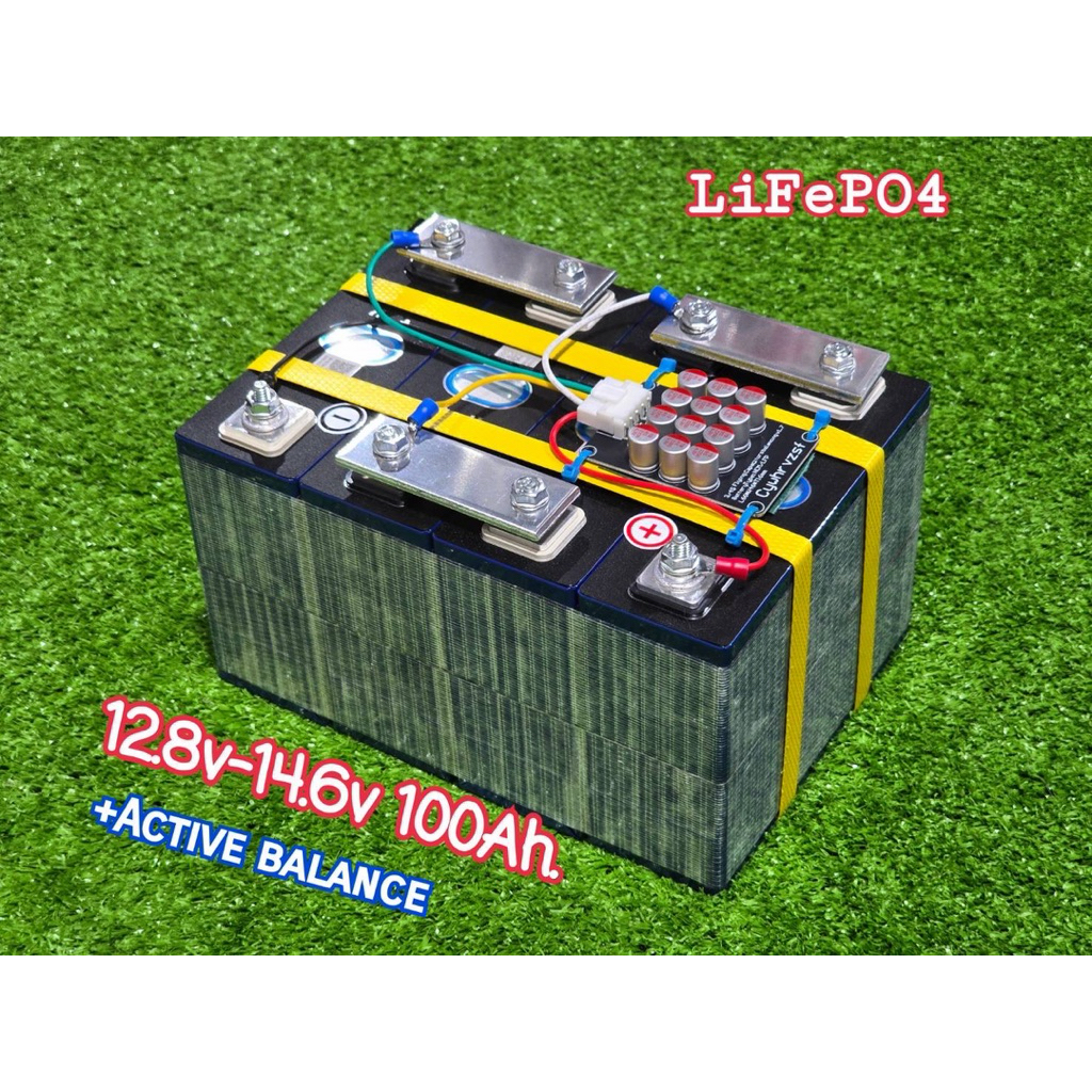 แบตลิเธียม 12v 100ah. แท้(ยี่ห้อREPT) 14.6v แบตเตอรี่ ลิเที่ยม ฟอสเฟส LiFePo4 3.2v 100ah พร้อมใช้Act