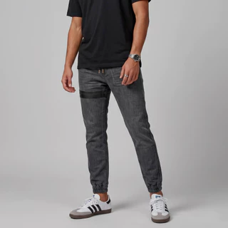 DAVIE JONES [BE FEARLESS] กางเกงจ็อกเกอร์ผู้ชาย Slim Fit Joggers สีเทา ดำ GP0167