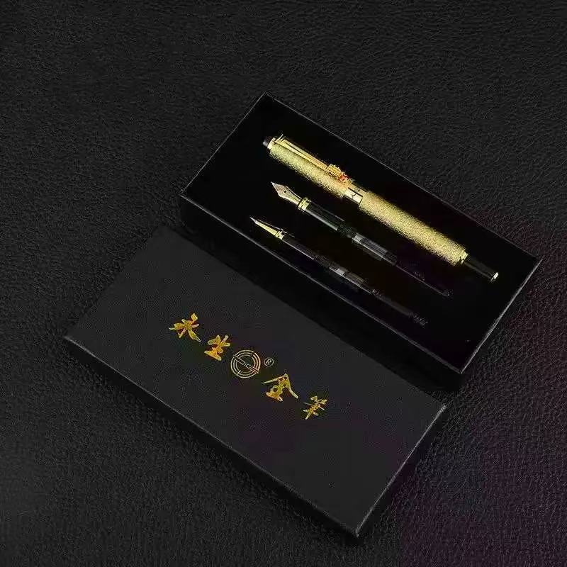ชุดปากกาหมึกซึมหัวมังกร 3 สี (ทอง / ดำ / เทา) ผิวด้าน Glitter หัว 3 ขนาด (0.38/0.5/1.0 มม.) พร้อมส่ง