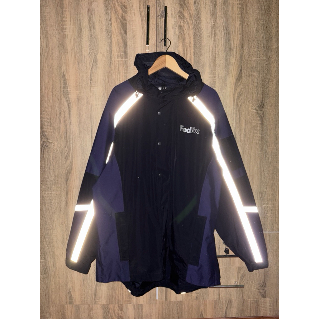 🛒 [Vintage Workwear] เสื้อแจ็คเก็ตกันลม FedEx x VF Imagewear (Stan Herman) สีน้ำเงิน-ดำ สภาพดีมาก!