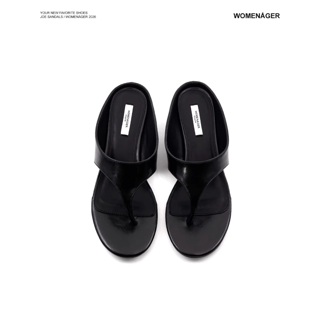 WOMENAGER - Joe sandals สี Black รองเท้าแตะหูคีบ สวมใส่ง่าย