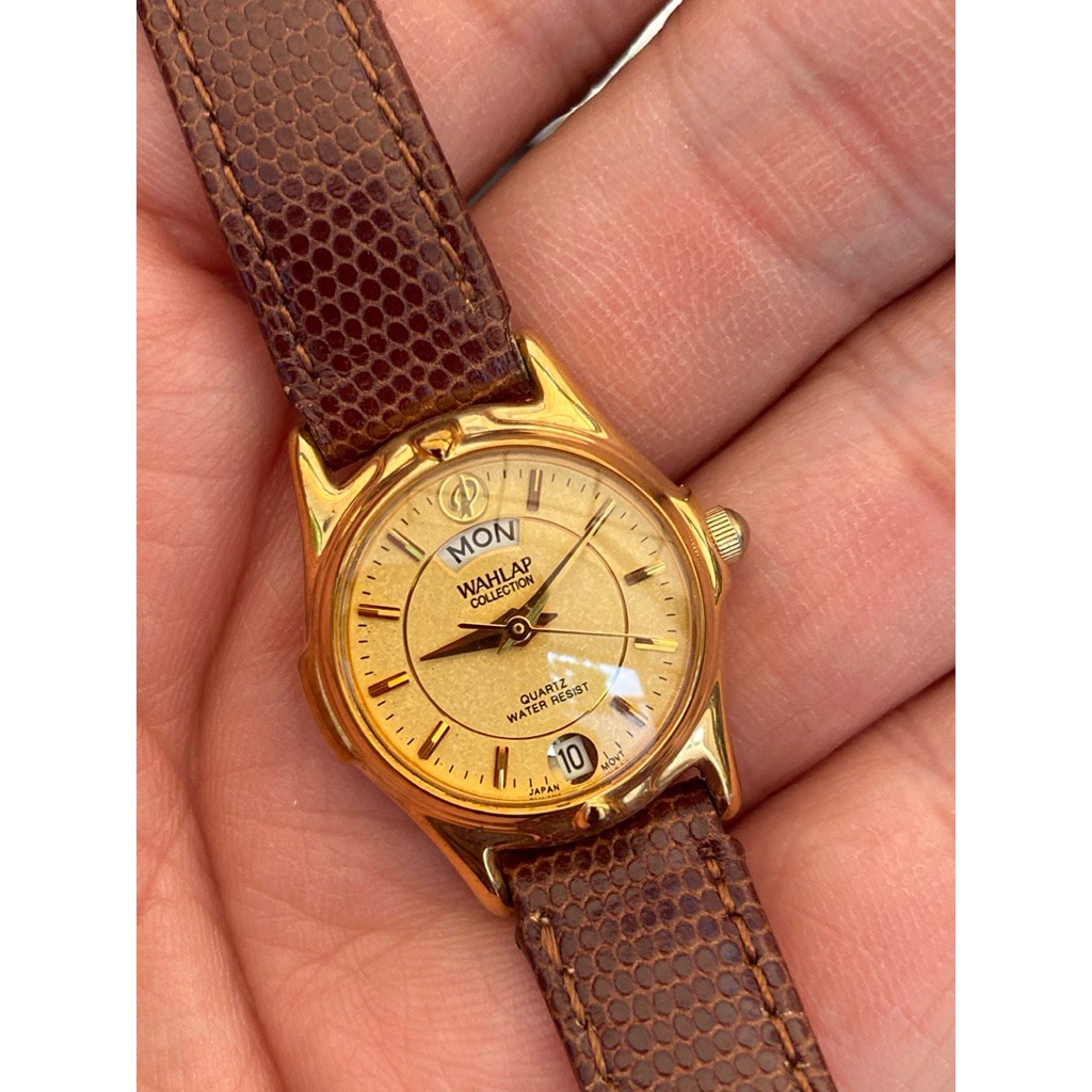 WAHLAP COLLECTION  GOLD 23K PLATED QUARTZ Lady ของแท้ มือสอง สภาพดี