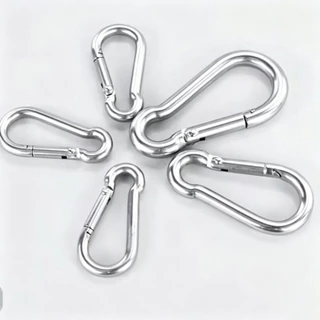 คาราบิเนอร์ สแตนเลสสปริง Spring Carabiner Snap Hook Lock Buckle ไม่เป็นสนิม แข็งแรง รับน้ำหนักได้ เหมาะกับ ไต่เขา