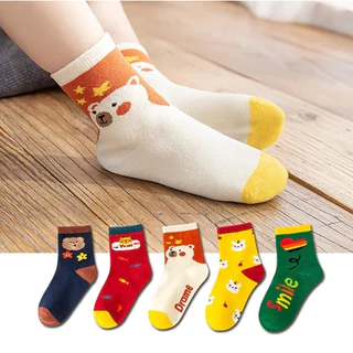 (Free Gift สินค้าสมนาคุณเท่านั้น) ถุงเท้าเด็กผ้าฝ้าย ระบายอากาศดี นุ่มสบาย สำหรับเด็ก