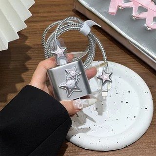 New เคส สำหรับ ไอโฟน Power Adapter 20W 18W สายชาร์จ ลายการ์ตูนน่ารัก Cable Bite IPhone 16 11 12 13 14 15 Pro Max Plus