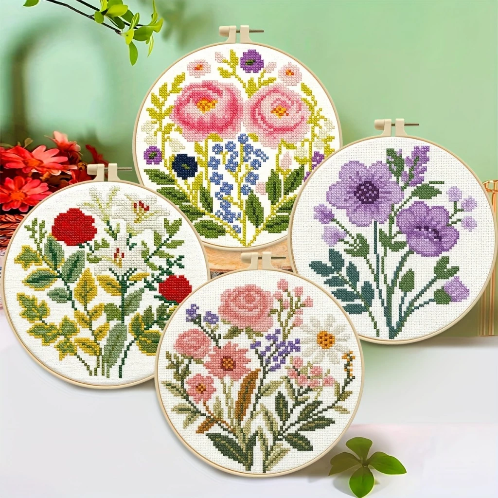 (พร้อมส่ง) ชุดปักครอสติชเส้นด้าย 11CT Cross stitch (ปัก3เส้น) ครอสติชผ้าพิมพ์ลาย งานฝีมือ DIY งานเย็บปักถักร้อย Monalisa