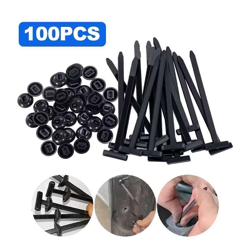 100 ชิ้นไนลอน Universal Cable Tie Buckle, สวมใส่ทนทาน Self-locking Zip Ties, น้ําหนักเบาปรับสายพลาสติกแบบพกพา Clamp Work