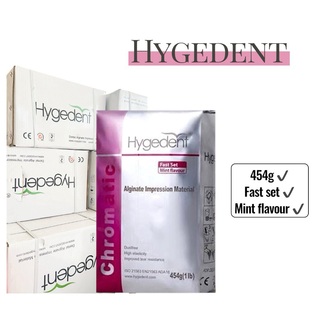 Hygedent Alginate fast set กลิ่นมิ้น ถุงเดี่ยว พร้อมส่ง สำหรับทำโมเดล งานปั้น และงาน ฝีมือทั่วไป