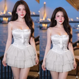 ชุดพีอาร์ผ้าซาตินเสริมฟองน้ำทรงสวย