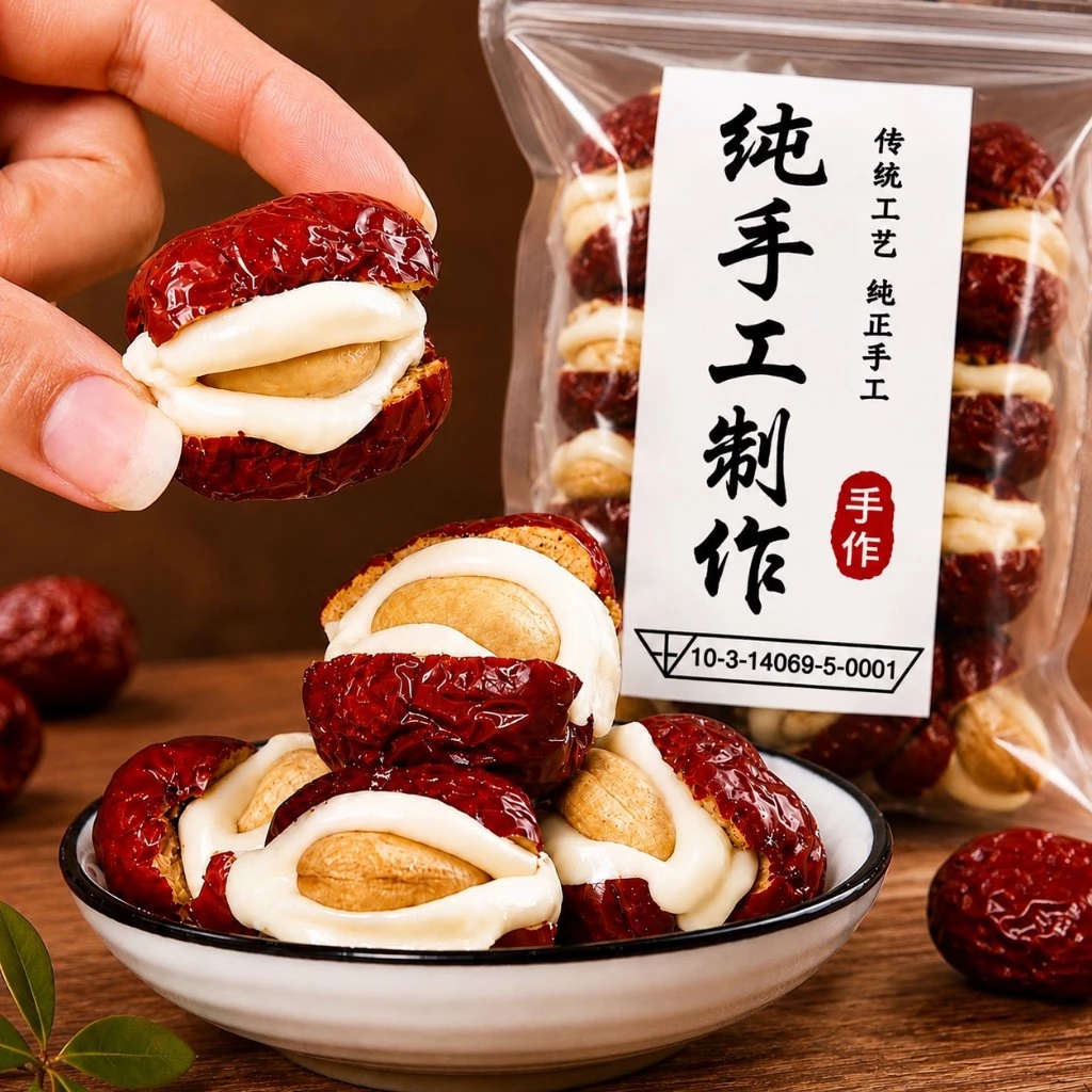 kondee พุทราสอดไส้นมชีสเม็ดมะม่วงหิมพานต์ (ถุงละ 500g) พร้อมส่งในไทย อิ่มอร่อย by wm