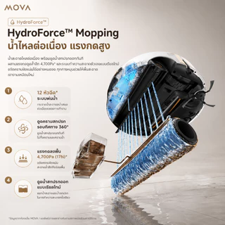 MOVA S70 Pro Roller หุ่นยนต์ดูดฝุ่น ถูพื้นอัตโนมัติ ดูดแรง 30000Pa ซักน้ำร้อน100°C แผนที่อัจฉริยะ ดูดขนสัตว์