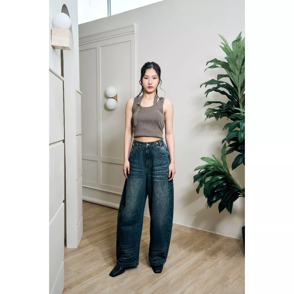 Niyom Jeans collection After The Rain : รุ่น BL004 กางเกงยีนส์ Unisex ทรงบอลลูน