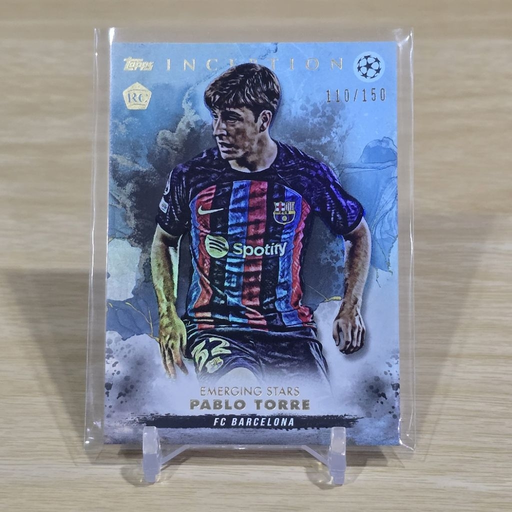 การ์ด การ์ดบอล Topps Inception UCC Uefa Club 2022-23 Pablo Torre /150 การ์ดหนา ของแท้ FC Barcelona C