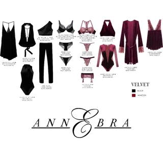 Annebra กางเกงใน ทรงบิกีนี่ ผ้ากำมะหยี่ ตัดต่อผ้าลูกไม้ Bikini Panty รุ่น AU3-887