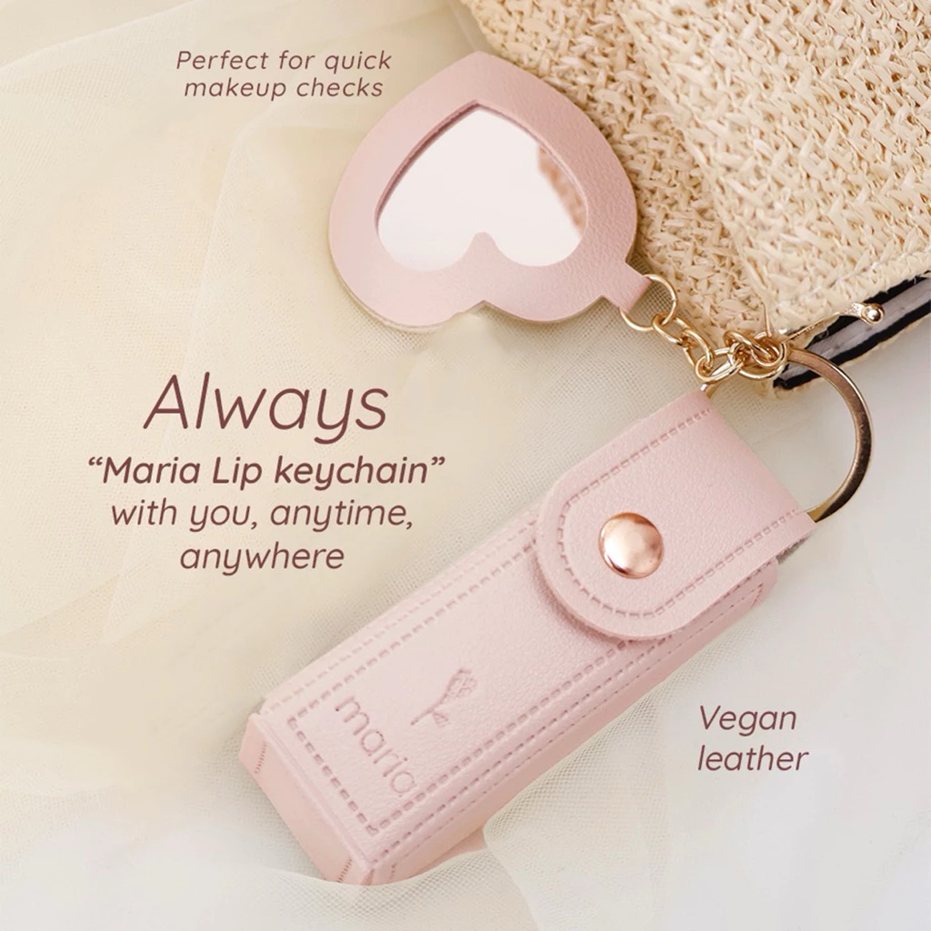 Maria Lip Keychain Bag กระเป๋าพวงกุญแจลิป พร้อมกระจก กระเป๋าลิปไซซ์มินิ หนัง vegan