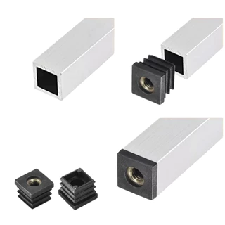 P834 Square Nut Plug จุกอุดท่อเหลี่ยม ชนิดฝังสกรูตัวเมีย ยางรองขาโต๊ะเก้าอี้ ฝาปิด กลม เหลี่ยม สําหรับขาเก้าอี้ เฟอร์นิเ