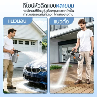 SOARFLY เครื่องพ่นโฟมล้างรถ 2ลิตร เครื่องพ่นโฟมไฟฟ้าแรงดันสูงแบบชาร์จไฟได้สำหรับรถสวนทำความสะอาดบ้าน