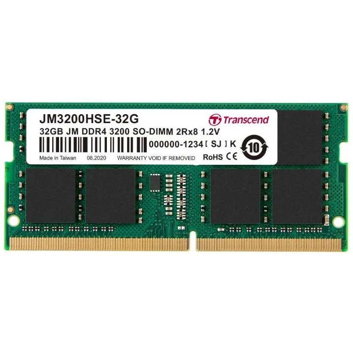 แรม RAM NOTEBOOK DDR4/3200 32GB TRANSCEND 32GB BUS3200 (JM3200HSE-32G) ประกัน LT