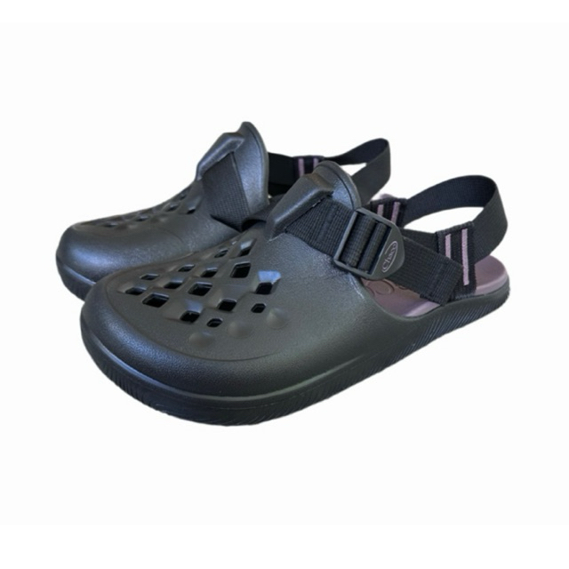 ✅พร้อมส่ง✅ D31 รองเท้ามือสอง Chaco Chillos Clog สีดำพื้นม่วง ความยาว 24.5-25 cm